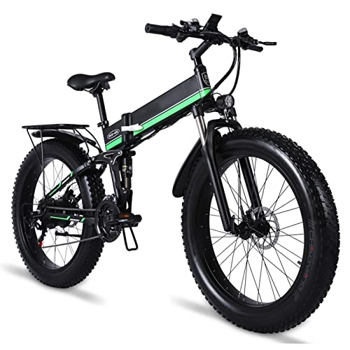 Electric Bike : HMEI EBike Foldable Electric Bike for Adults 440 Lbs 30 Mph Electric Mountain Bike 48v 1000w Electric Bicycle with 12.8 Ah Lithium Battery 3.5inch Lcd Display 26 Inch Fat Tires Ebike