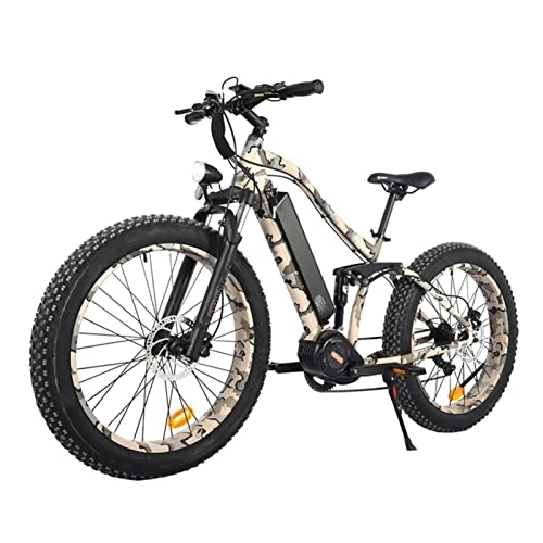 Electric Bike : HMEI Electric Bikes for Adults 1000W Electric Bike for Adults 26 * 4.0 Inch Fat Tire Full Suspension Mtb E-Bike 48V 14.5Ah Battery Electric Bike