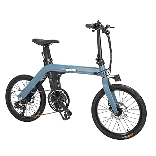 Electric Bike : HMEI Electric Bikes for Adults Blue electric bike for adults Folding Electric Bike 20 Inch Tire Electric Moped Bike 250w Brushless Gear Motor 11.6ah 15.5 mph Electric Bicycle