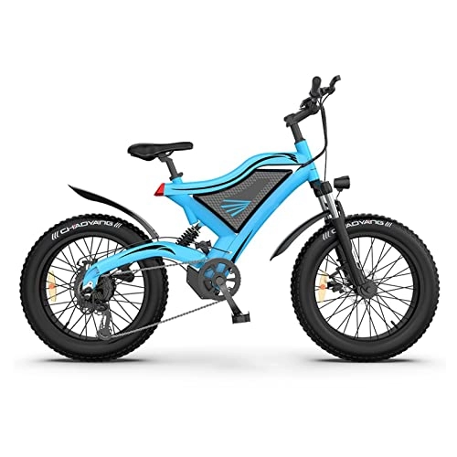 Electric Bike : HMEI Electric Bikes for Adults Electric Bike For Adults 24.8mp / h 500W Mountain Ebike 48V 15Ah Lithium Battery 20Inch 4.0 Fat Tire Beach City Bicycle (Color : Blue)