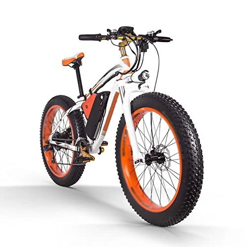 Electric Bike : HMEI Electric Bikes for Adults Electric Bikes For Adults 22 Mph 1000w 26 Inch Fat Tire 17Ah MTB Electric Bicycle With Computer Speedometer Powerful 21 Speed E Bikes (Color : C)