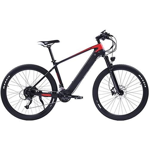 Electric Bike : HMEI Electric Bikes for Adults Men Electric Bike for Adults 350W 48V Carbon Fiber Electric Bicycle Hydraulic Brake Mountain Bike Color Lcd 27 Speed 20 Mph (Size : B)