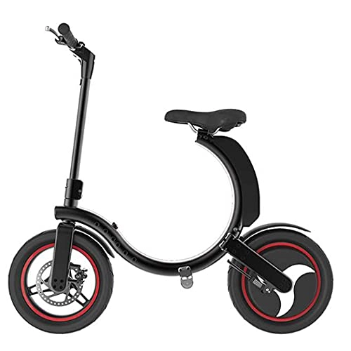 Electric Bike : Hmvlw electric bicycle 10AH folding electric bicycle 36V 34km endurance 14 inch pneumatic tire ultralight portable electric bicycle (Color : Silver)