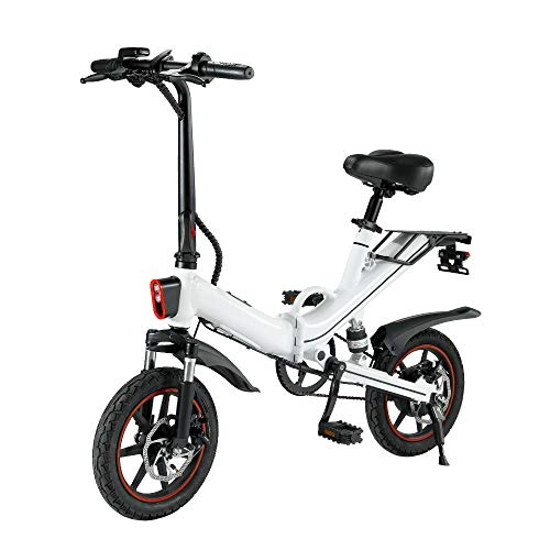 Electric Bike : Hmvlw mountain bikes 14 Inch Tire Folding Electric Bicycle 350W Watt Motor Variable Speed Shock Absorption Electric Bicycle Adult City Commuting Outdoor Riding