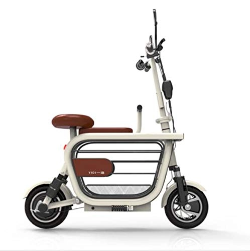 Electric Bike : Hold E-Bikes Electric Tricycle Portable Mini Folding Male And Female Bicycle, Speed 35KM / H, Full Charge 70KM Range, Suitable for Travel and Leisure Activities@White