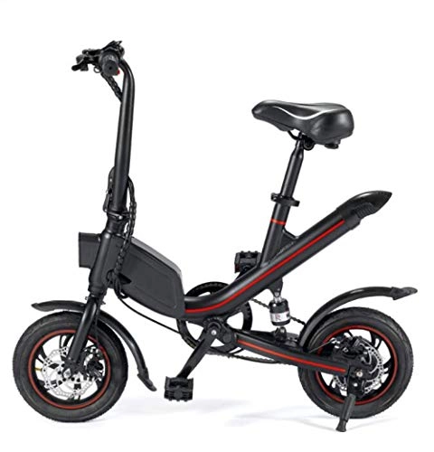 Electric Bike : Hold E-Bikes Folding Electric Bike, 360W Mini E-Bike with Max Speed Up to 20mph, Lightweight Electric Bicycle Scooter with Headlight Dual Disc Brake for Safety@Black