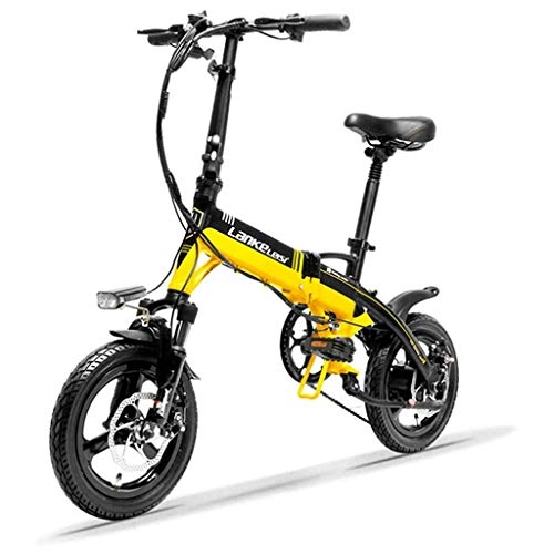 Electric Bike : HOME-MJJ 14 Inch Portable Folding Electric Bicycle 36V 350W E-bike Suspension Front Fork Shock Absorbing Saddle