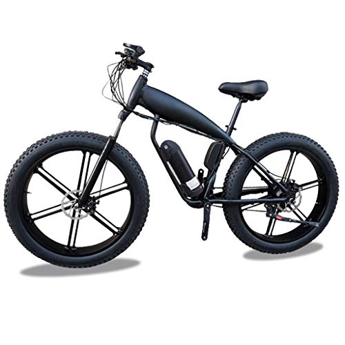 Electric Bike : HOME-MJJ 26inch Fat Tire E-Bike 48V 400W Electric Mountain Bikes Beach Cruiser Men's Sports City Bicycle 14Ah / 18Ah Large Capacity Lithium Battery (Color : Black, Size : 14Ah)