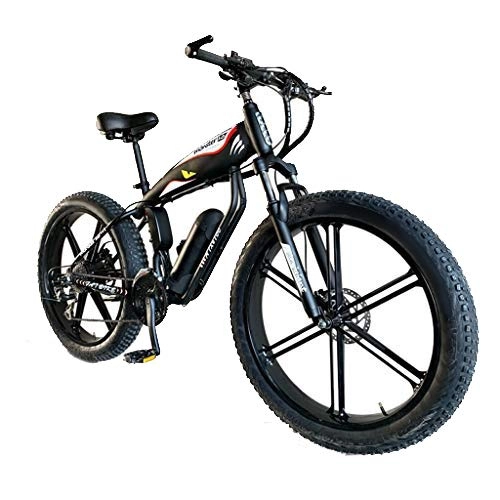 Electric Bike : HOME-MJJ 48V 400W Electric Bike Electric Mountain Bike 26inch Fat Tire E-Bike Lithium Battery Hydraulic Disc Brakes Beach Cruiser Mens Sports Mountain Bikes (Color : 48V, Size : 18Ah)