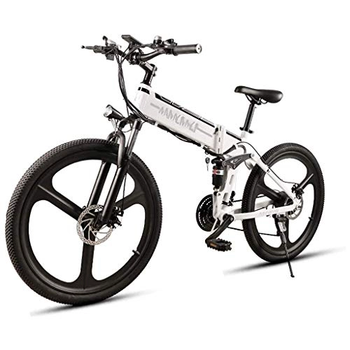 Electric Bike : HOME-MJJ Electric Bike Mountain Bike 26 Inch E-bike Electric Bike Folding Bikes 21 Gear Derailleur 350W 48V 10.4AH Removable Battery 25-35km / h