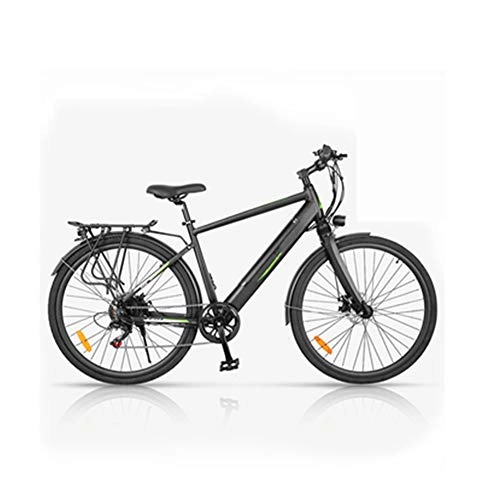 Electric Bike : HWOEK Adults City Electric Bike, with 350W Powerful Motor 27" Mountain Commute E Bike Aluminum Alloy Frame 6 Speed Dual Disc Brakes Removable Battery Three Options, Black, B 10.4AH