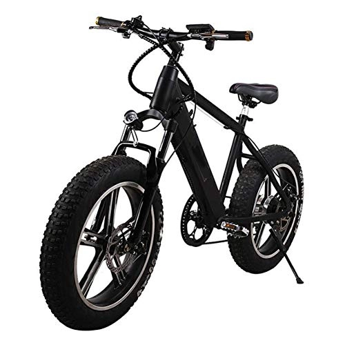 Electric Bike : HWOEK Adults Mountain Electric Bike, 250W Motor 20 Inch 4.0 Wide Tire Snowmobile Removable Battery Dual Disc Brakes Urban Commuter E-Bike Unisex, Black