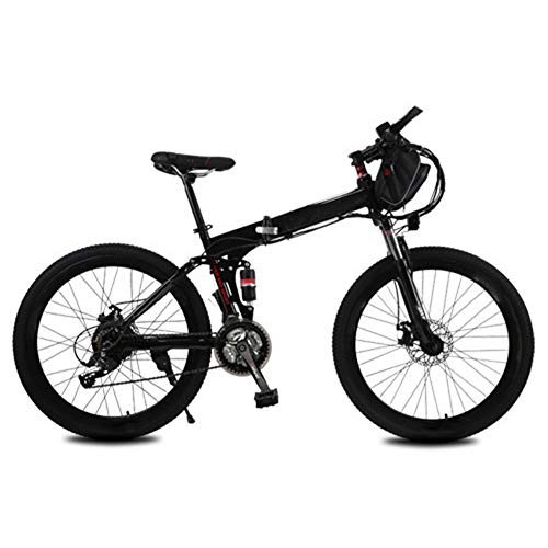 Electric Bike : HWOEK Electric assisted folding bicycle, 21 Speed 240W 26 Inches City Electric Bike for Adults with Removable Battery Commute Ebike Dual Disc brakes Unisex, Black, C 16AH