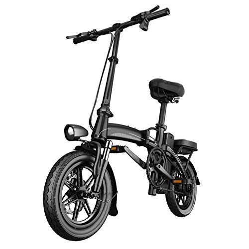 Electric Bike : HWOEK Electric Bikes for Adults, Foldable e Bike 400W 48V 10Ah / 16Ah / 18Ah / 23Ah Removable Large Capacity Lithium-Ion Battery for Commuting, Black, 23Ah