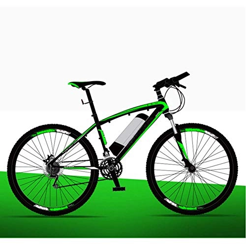 Electric Bike : HY-WWK Adults Electric Assist Bicycle, 21 Speed with Helmet 26 inch Travel Electric Bicycle Dual Disc Brakes Gear Mountain E-Bike up to 130 Kilometers, Red, A, Green