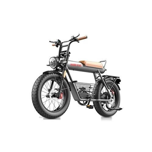 Electric Bike : IEASEddzxc Electric Bicycle Retro Electric Bicycle 20inch Fat Tire Electric Bicycle Bold All-terrain Off-road Tire High-speed Motor Assist Super Ebike (Color : 15AH)