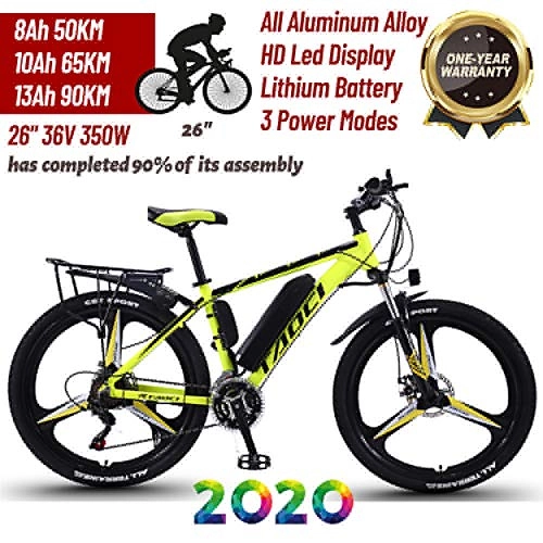 Electric Bike : IKDWD Electric Bikes For Adult Fast Charging Mountain Ebike Magnesium Alloy Ebikes Bicycles All Terrain 26" 36V 350W E-Bike A-10Ah 65KM