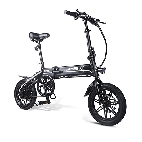 Electric Bike : Ivisons Folding Electric Bike For Adults | 14 Inch Tires 250W Motor 8Ah Battery Max 25 KPH | City Commuter eBike for Men and Women | Easy To Store Foldable Bicycle (Black)