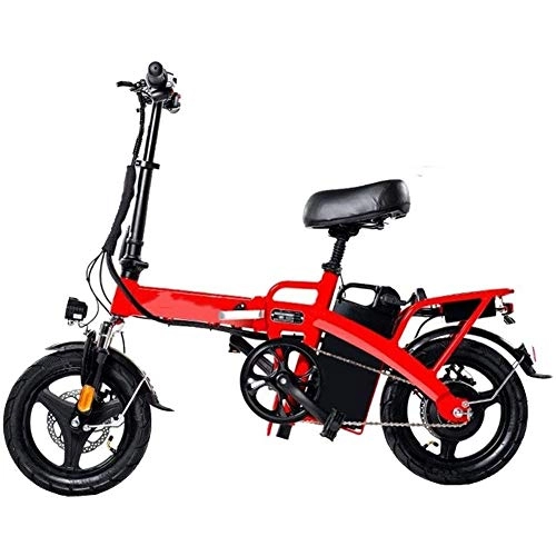 Electric Bike : Jakroo City Electric Bicycle, 350W Motor Dual Disc Brakes 14 Inches Adults Aluminum Alloy Variable Speed Bike 36V Removable Hidden Battery, 28AH