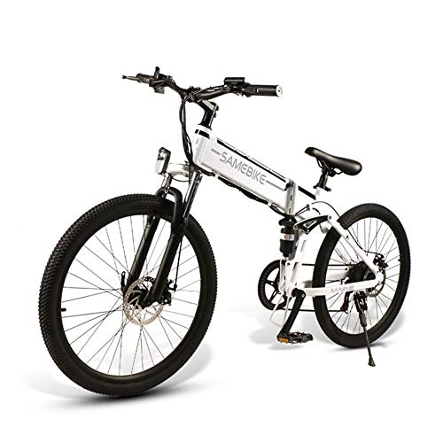 Electric Bike : JFSKD Electric Mountain Bikes, 26 Inch 48V Lithium Battery Aluminum Alloy Adult Folding Electric Mountain Bike Maximum Speed 32KM / H LCD Liquid Crystal Instrument, A