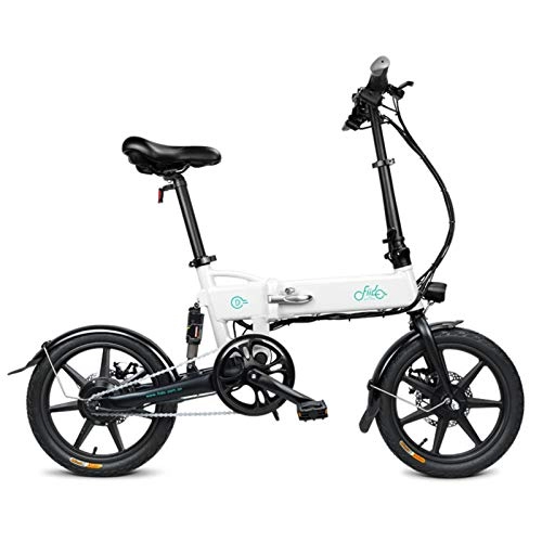 Electric Bike : JGONas FIIDO D2 Electric Bike, Rechargeable Folding E-bike for Adults, Outdoor Lightweight Bicycle Cycling Tool, Max Speed 25km / h, Unisex Bicycle White