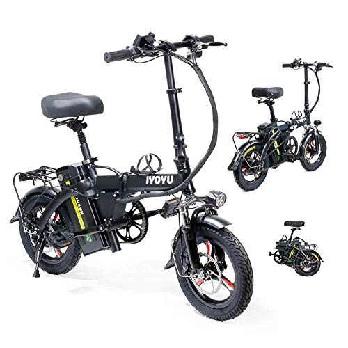 Electric Bike : JIEER Electric Bike Folding E-Bike 400W 48V Motor Adjustable Lightweight Alloy Frame Foldable E-Bike with LCD Screen, for Outdoor Cycling Travel Work Out