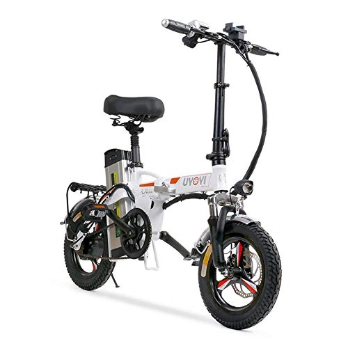 Electric Bike : JIEER Electric Folding Bike Lightweight Foldable Bicycle Pedal Assist E-Bike 400W Silent Motor E-Bike Portable Easy To Store in Caravan Motor Home for Cycling Outdoor-White