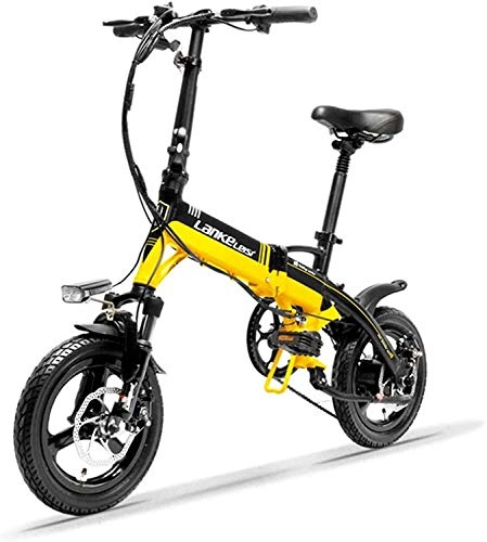 Electric Bike : JINHH A6 14 Inch Portable Folding Electric Bicycle, 36V 350W E-bike, Suspension Front Fork, Shock Absorbing Saddle