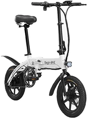 Electric Bike : JNWEIYU Electric Bicycle Adult Waterproof Lightweight Aluminum Electric Bikes with Pedals Power Assist and 36V Lithium Ion Battery with 14 inch Wheels and 250W Hub Motor Fixed Speed Cruise