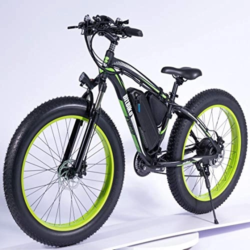 Electric Bike : JUN Adult Electric Bicycle, 26 Inch Fat Tire 350W36V Snow Shift Male And Female Pedal Auxiliary Lithium Battery Hydraulic Disc Brake Mountain Bike