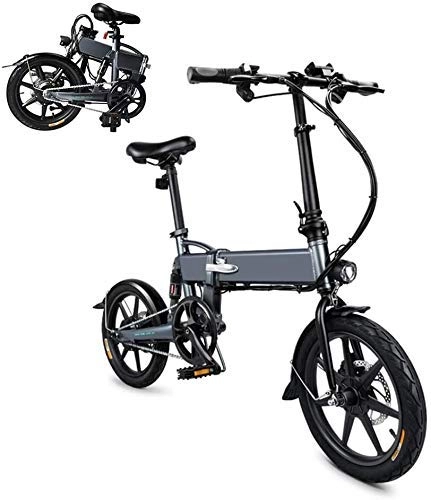 Electric Bike : kaige Ebike, 250W 7.8Ah Folding Electric Bicycles, Electric Strip Before Folding Bicycle Adult LED Lights QU526 (Color : White) WKY (Color : Gray)