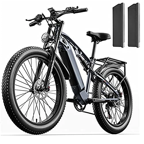 Electric Bike : Kinsella MX05 Electric Mountain Bike, BAFANG Motor 48V15AH Long Life Battery, 26" Tire Full Suspension Dual Oil Brake Electric Bicycle