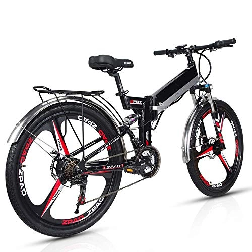 Electric Bike : KPLM Electric Bike 48V 350W 10.4Ah Mens Mountain Ebike 21 Speeds 26" Bicycle Snow Bike Pedals with Disc Brakes and Suspension Fork