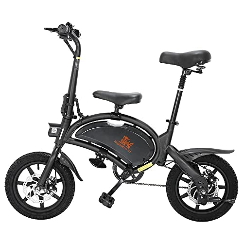 Electric Bike : Kugoo V1 Electric Bike B2 Folding E-Bike with Pedals for Adults Max Speed 45km / h 7.5AH Lithium Battery 14 Inch Pneumatic Tires App Support