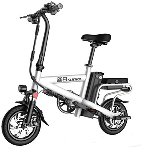 Electric Bike : Lamyanran Fast Electric Bikes for Adults 12 inch Wheels Lightweight and Aluminum Alloy Material Folding E-Bike with Pedals 48V Lithium Ion Battery 350W Electric Moped Bikes