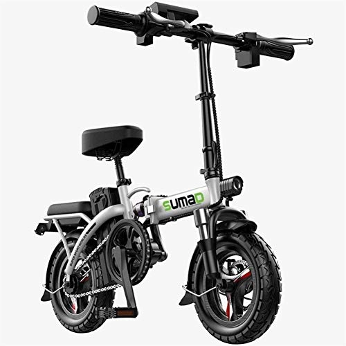 Electric Bike : Lamyanran Fast Electric Bikes for Adults 14 Inches Wheel High-Carbon Steel Frame with Removable 36V Lithium-Ion Battery Portable Lightweight Electric Bike Three Riding Modes for Adult