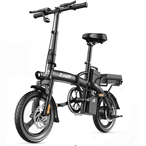 Electric Bike : Lamyanran Fast Electric Bikes for Adults Folding Electric Bicycle for Adults 48V Urban Commuter Folding E-bike City Bicycle Max Speed 25 Km / h Load Capacity 150 Kg (Color : Black)