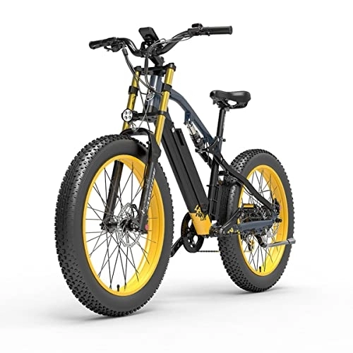 Electric Bike : LANKELEISI RV700 26 Inch Electric Mountain Hunting Bike Fat Tire Bike 48v 16ah Lithium Battery Ebike Electric Bicycle for Adults