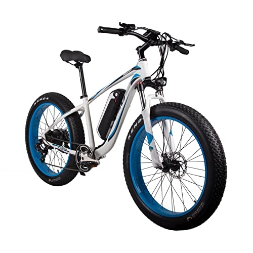 Electric Bike : LDGS ebike Electric Bike Adults 1000W Motor 48V 17Ah Lithium-Ion Battery Removable 26'' 4.0 Fat Tire Ebike 28MPH Snow Beach Mountain E-Bike Shimano 7-Speed (Color : Blue)