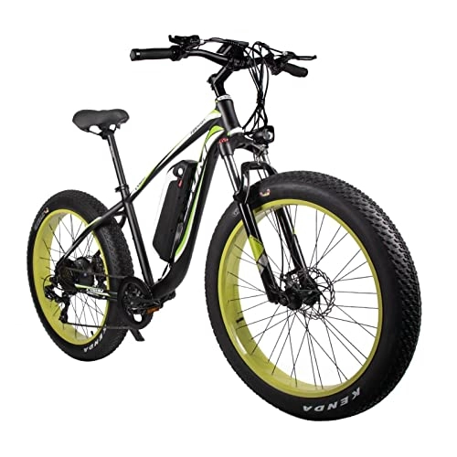 Electric Bike : LDGS ebike Electric Bike Adults 1000W Motor 48V 17Ah Lithium-Ion Battery Removable 26" 4.0 Fat Tire Electric Bicycle 28MPH Snow Beach Mountain E-Bike 7-Speed (Color : Green)