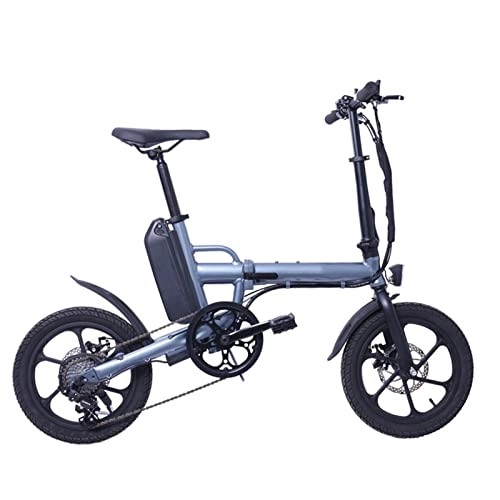 Electric Bike : LDGS ebike Electric Bike Foldable for Adults 250W 16-Inch Variable-Speed Folding 15. 5 mph Electric Bicycle 36V13Ah Lithium Battery Ebike (Color : Gray)