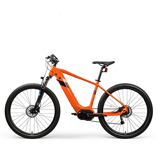 Electric Bike : LDGS ebike Electric Bike for Adults 18MPH 250W Motor 27.5inch Electric Mountain Bicycle 36V 14Ah Hide Lithium Battery Ebike (Color : Orange)