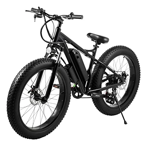 Electric Bike : LDGS ebike Electric Bike for Adults 30km / H 48V 500W Electric Bicycle 26 * 4.0 Inch Snow Fat Tire Lithium Battery 12Ah Ebike (Color : Black 500w)