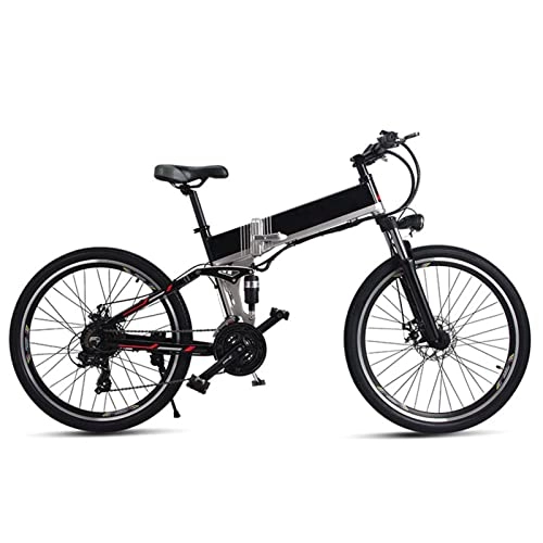 Electric Bike : LDGS ebike Fold Electric Bicycle 500 W 26 inch foldable Electric Mountain Bike 24.8 mph 48V 12.8AH Lithium Battery Hidden From Off-Road Ebike (Color : 48V500W)