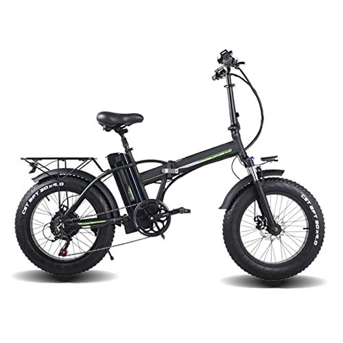 Electric Bike : LDGS ebike Foldable Electric Bike 20 Inch Fat Tire 500W Electric Beach Bicycle 48V Lithium Battery 15Ah Mountain E-Bike (Color : 48V500W15AH)