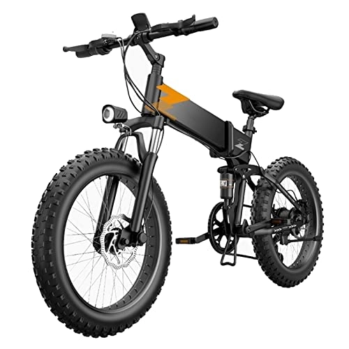 Electric Bike : LDGS ebike Foldable Electric Bike for Adults 20 Mph Electric Bike 400W 48V 27 Speed EBS Intelligent Power-Off Brake 26 * 4 Inch Snow Fat Tire E Bike