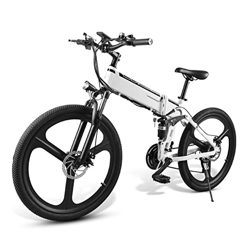 Electric Bike : LDGS ebike Folding Electric Bike 26inch Electric Mountain Bike Foldable Commuter E-Bike, Electric Bicycle with 500W Motor |48V / 10.4Ah Lithium Battery | Aluminum Frame | 21-Speed Gears