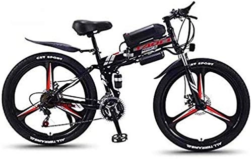 Electric Bike : Leifeng Tower High-speed 26''E-Bike Electric Mountain Bycicle for Adults Outdoor Travel 350W Motor 21 Speed 13AH 36V Li-Battery(Blue) (Color : Black, Size : 8AH)