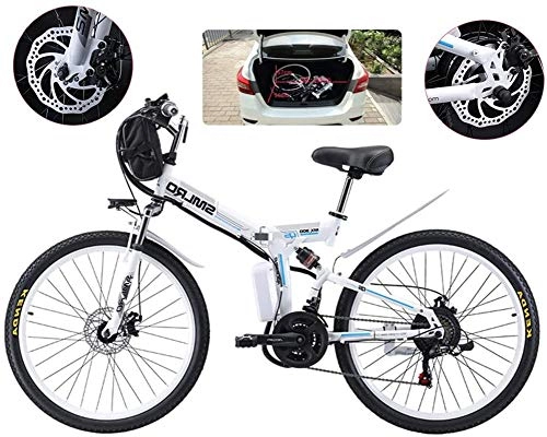 Electric Bike : Leifeng Tower High-speed E-Bike Folding Electric Mountain Bike, 500W Snow Bikes, 21 Speed 3 Mode LCD Display for Adult Full Suspension 26" Wheels Electric Bicycle for City Commuting Outdoor Cycling