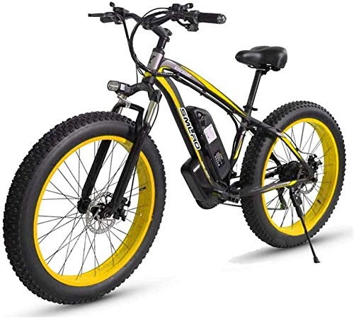 Electric Bike : Leifeng Tower High-speed Electric Bicycles, Snow Bikes / Mountain Bikes, 48V 1000W Motor, 17.5AH Lithium Battery, Electric Bicycle, 26 Inch Electric Fat Tire Bicycle (Color : B)